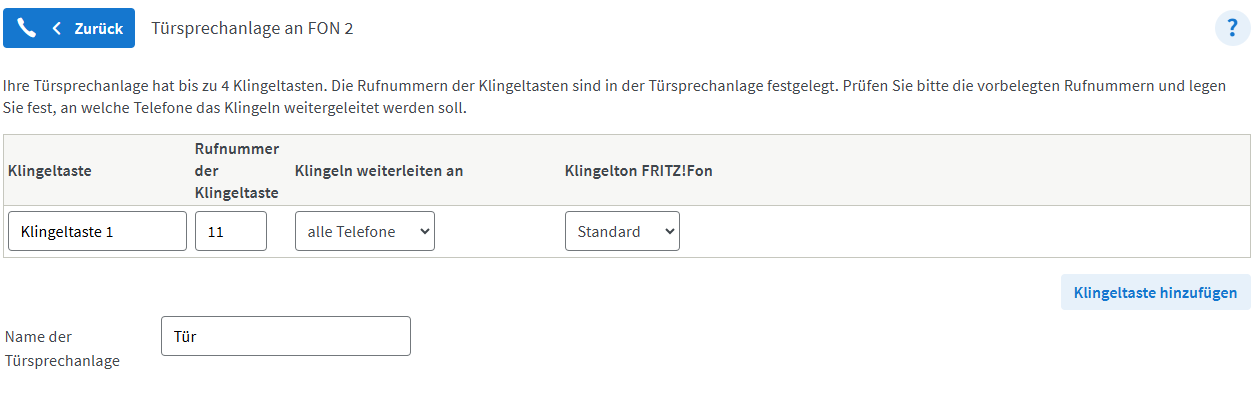 Konfiguration der Gegensprechanlage in der Fritz!Box fritzbox-sprechanlage